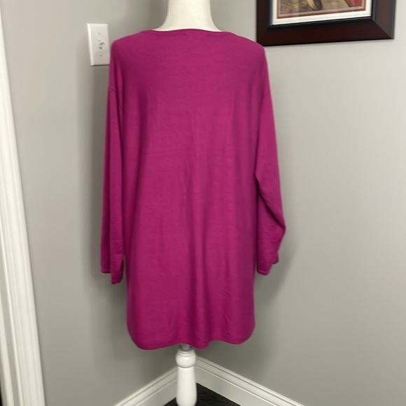Soft Surroundings Sweater Tunic Fuschia Pink Purple Pullover Womens Size 1X - Picture 4 of 5